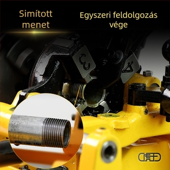 Tiger King elektromos menetfűző gép, 100‑as típusú die, karbon- és gyorsacél kivitelben, tűzvédelmi vízcsövekhez, US hüvelyk szabvány