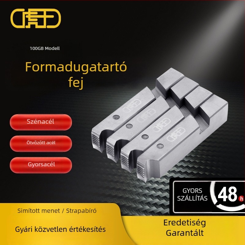 Tiger King elektromos menetfűző gép, 100‑as típusú die, karbon- és gyorsacél kivitelben, tűzvédelmi vízcsövekhez, US hüvelyk szabvány