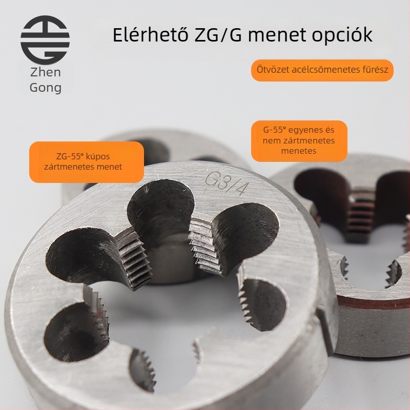 G csőmenet – körkés készlet vízvezetékekhez, külső menetekhez