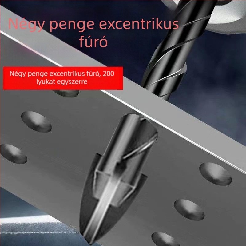 Keresztezett excentrikus fúró, wolfrám ötvözet, négyélű, üveghez, kerámia csempékhez és falakhoz
