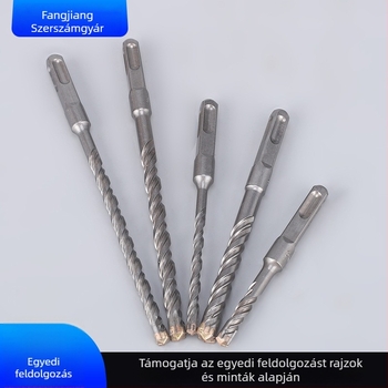 Kereszthám-fúrókalapács fúrófej négyszögletes tengellyel, testreszabható; alkalmas betonhoz és cement falakhoz és téglafalakhoz; anyag: 40Cr krómacél YG8 ötvözet