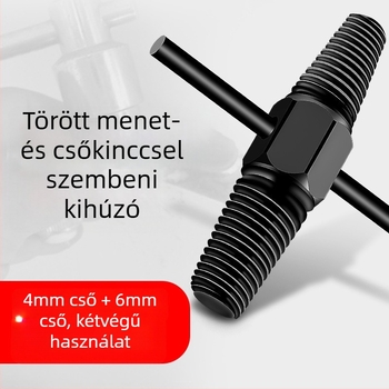 Kétszárú törött menet kivonó eszköz — eszköz törött csavarok, mosdók és vízvezeték-csövek eltávolítására, fordított menethez kompatibilis