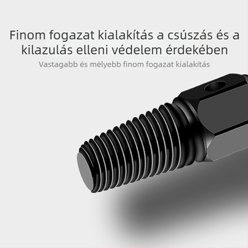 Kétszárú törött menet kivonó eszköz — eszköz törött csavarok, mosdók és vízvezeték-csövek eltávolítására, fordított menethez kompatibilis
