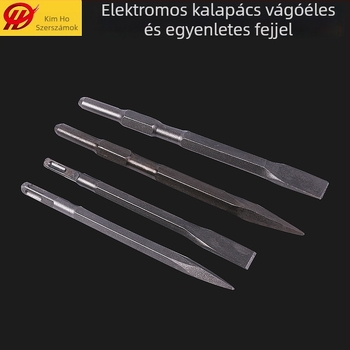 Négycsatornás hegyű elektromos kalapács négyszögletes fogantyúval, kerek fogantyú, bevágó csúcs, hegyes vég