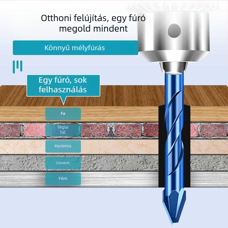 Kerámia csempe és beton fúró – döntött fejű, excentrikus, háromszög alakú fúró cementfalakhoz és csempékhez