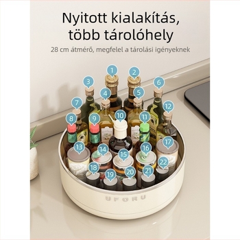 Konyhai forgó fűszeres polc a konyhapulton – többfunkciós műanyag tároló, skandináv stílus, származás: Wenzhou