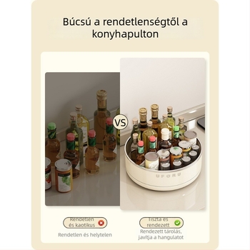 Konyhai forgó fűszeres polc a konyhapulton – többfunkciós műanyag tároló, skandináv stílus, származás: Wenzhou