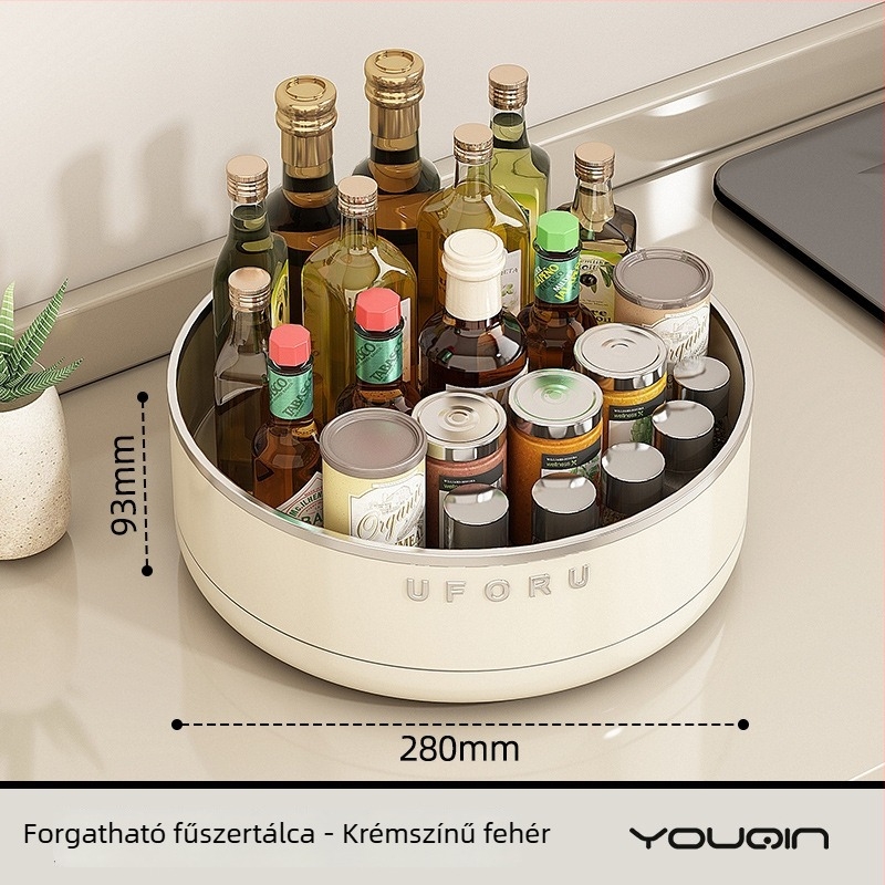 Konyhai forgó fűszeres polc a konyhapulton – többfunkciós műanyag tároló, skandináv stílus, származás: Wenzhou