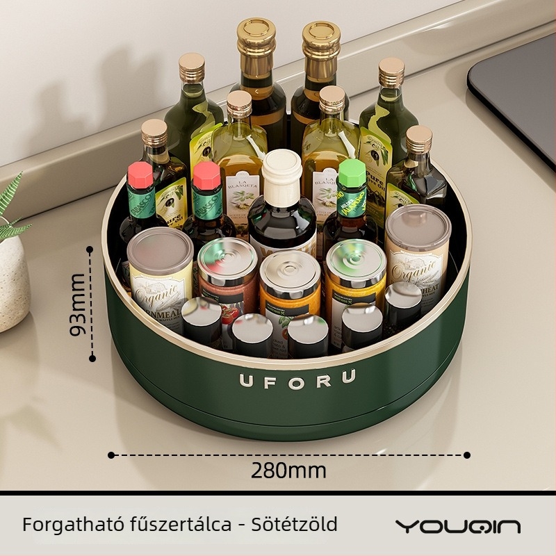 Konyhai forgó fűszeres polc a konyhapulton – többfunkciós műanyag tároló, skandináv stílus, származás: Wenzhou