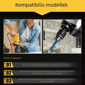 Száraz fúrófej kerámia burkolatokhoz – gránit, márvány, üveg és kerámia; Ø 6–16 mm