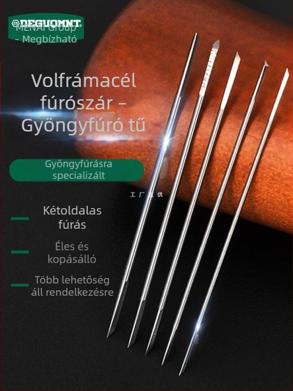 Gyöngyök perforáló tűje jade- és kő ékszerekhez — lyukasztó eszköz fúrófejjel dió, Bodhi mag és kagyló gyöngyökhöz