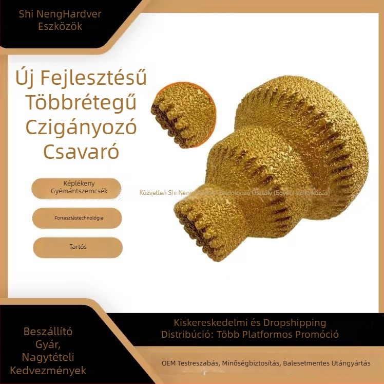 Brazírozott fúró és reamer, gyémántos él-megmunkáló és vágóeszköz csempéhez és kőhöz, szögcsiszolóhoz csatlakozó fej