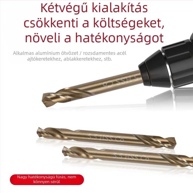 ONMAIWEI M35 kobaltos HSS kettős végű fúró, egyenes nyelet, háromkaros megfogással, rozsdamentes acélhoz