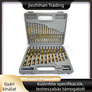 30 darabos HSS forgófúró készlet titan bevonattal, hatszögletű nyéllel