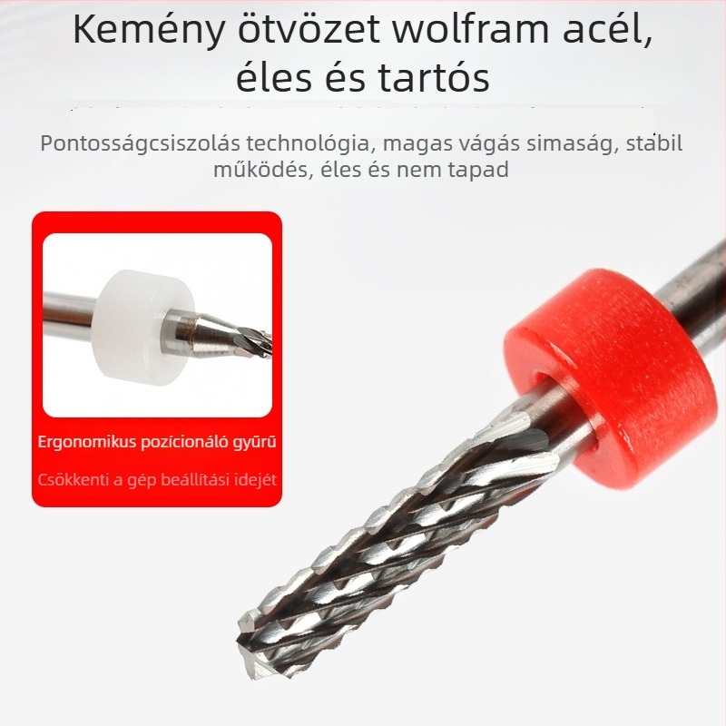 PCB maró – karbid wolfrám, mikro kemény, többszörös fogú, CNC gravírozáshoz