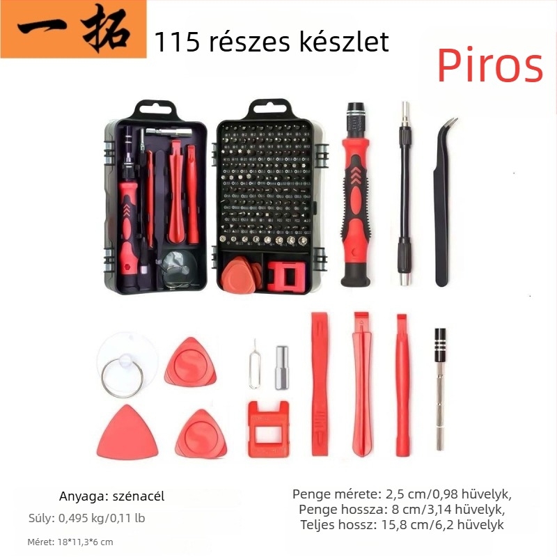 115 az 1-ben multifunkcionális csavarhúzó készlet mobiltelefonok szétszereléséhez