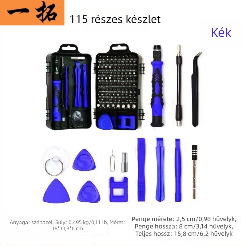 115 az 1-ben multifunkcionális csavarhúzó készlet mobiltelefonok szétszereléséhez