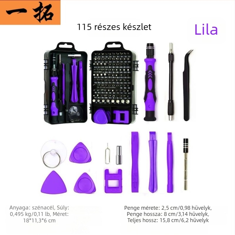 115 az 1-ben multifunkcionális csavarhúzó készlet mobiltelefonok szétszereléséhez