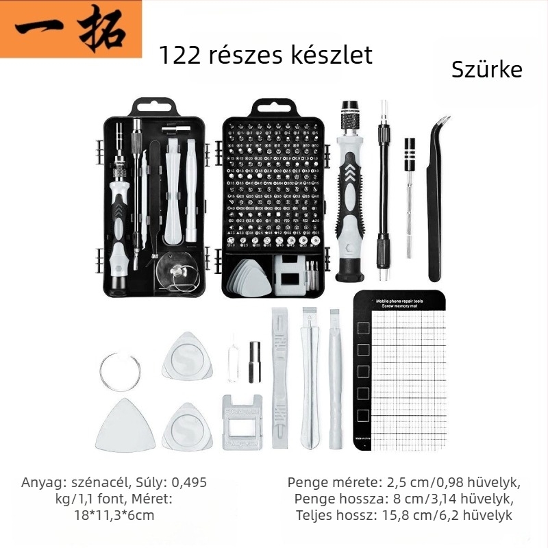 115 az 1-ben multifunkcionális csavarhúzó készlet mobiltelefonok szétszereléséhez
