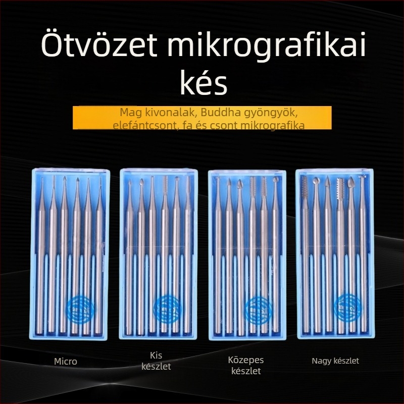 Fafarész maró wolfrámszilárd acélból, Ivory Wood faragáshoz, elektromos üreges/mikrofaragó bitkészlet, egyenes horny
