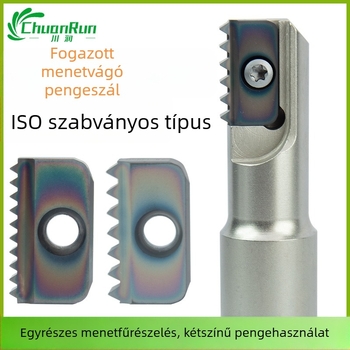 ISO-szabványos menetfúró maró, többszörös fogú belső fogazatú vágóél, SR szár