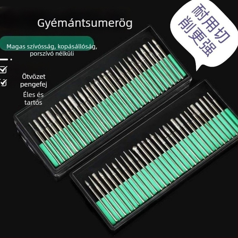 Gyémánt csiszolófej készlet jade kőhöz belső csiszolófej wolframszilárd acélból, csiszoló tűk és rudak, Buddha gyöngy rögzítő tű