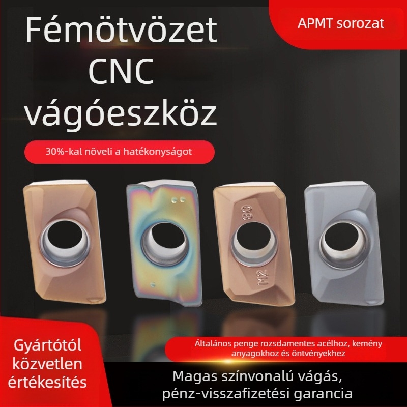 CNC eszterga beszúrás APMT1604/1135, ív R0.8, magas keménységű rozsdamentes acélhoz, gyémánt alakú négyzet vállal (APMT1604PDER-H2 VP15TF)