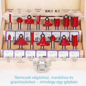 Faipari maró készlet - sík maró, magas széntartalmú acél, csatornázás és faragás, 12 darabos készlet