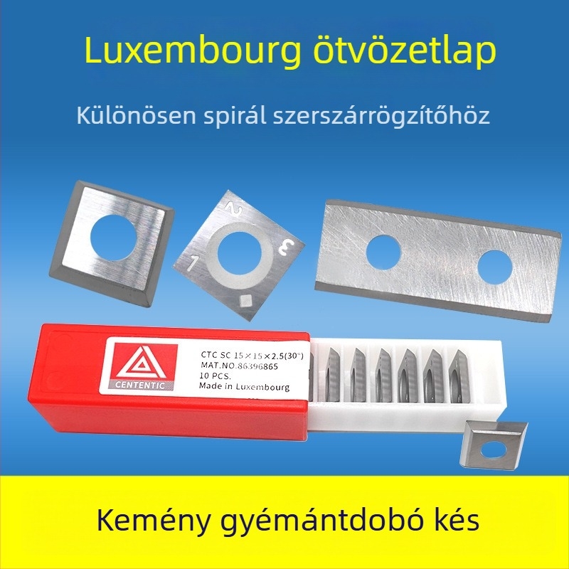 Luxembourg karbid pengék – spirálvágófej végmaróhoz, négyszögletes planoló eszköz