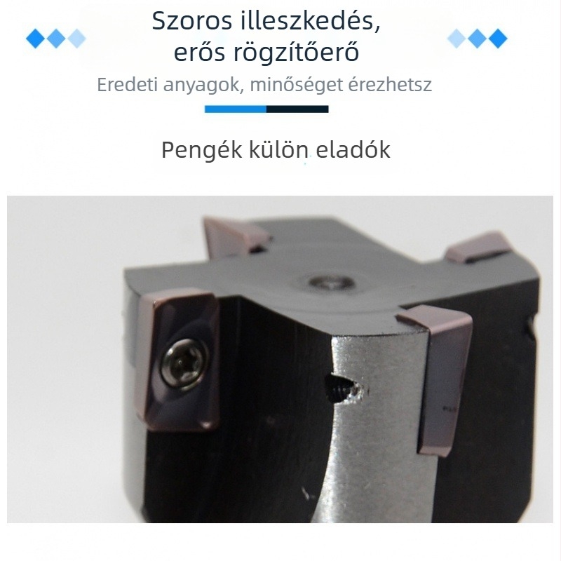 Indexelő korong végmaró, 90°, Morse kúpos csap No. 4, APMT1604, szénacél, bevonat nélküli