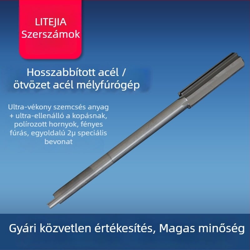 Lépcsős, nagy pontosságú reamer ötvözött acélhoz — hosszított acél reamer, kompatibilis a marógéphez, sorozat T56156