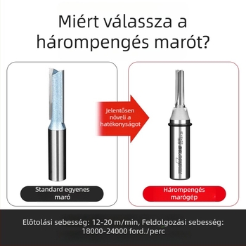 Tideway ipari osztályú TCT háromélű univerzális marófa fához, MDF-hez, kompozit lapokhoz és laminált anyagokhoz