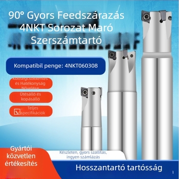 Fúró-frezelő rúd 90°-os jobb szögben, négyzet alakú vállal, modell 060308, gyors előtolás, CNC
