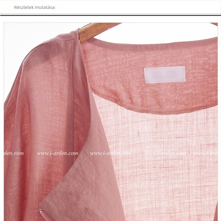 Női kabát, pamut-poliészter keverék, egységes minta, 5/4 hosszú ujjú, karcsú szabás, városi stílus