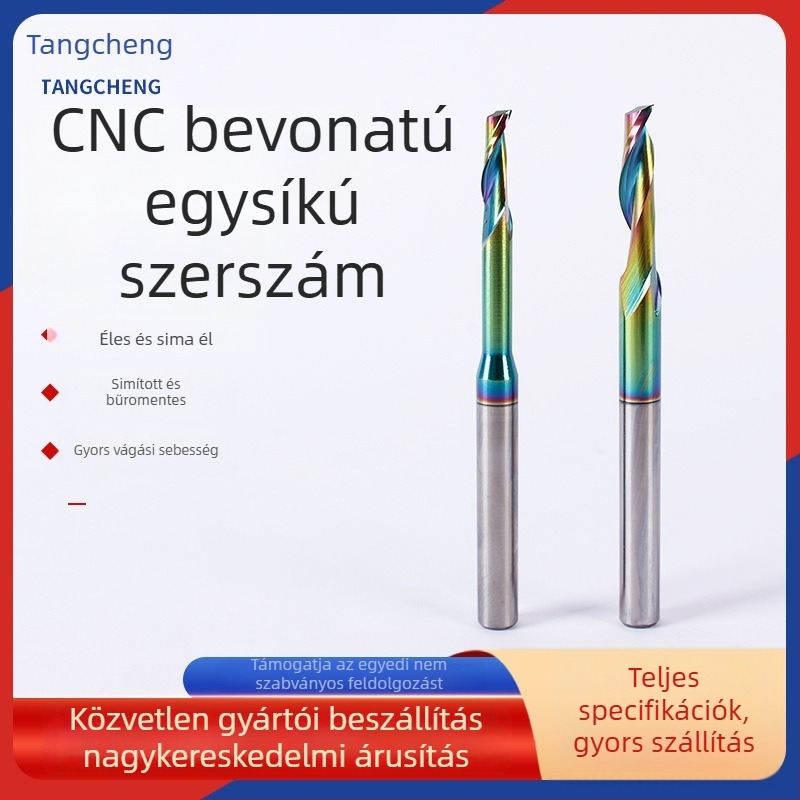 HSS CNC bevonatú egyélű maró spirálcsatornával alumíniumötvözetekhez