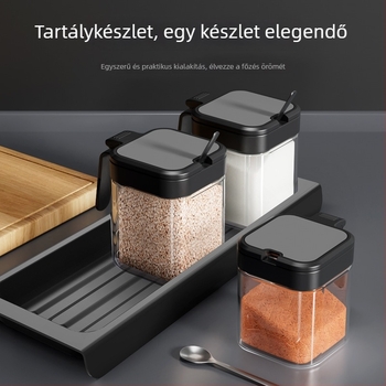 Üveg fűszertartó készlet a konyhához – üveges tárolóedények fűszerekhez és sóhoz
