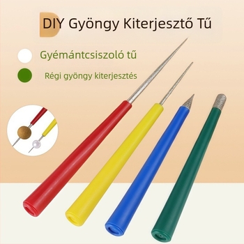 Kézi lyukfeszítő karperecekhez és gyöngyökhöz, fémötvözetből készült tű, fúrófej