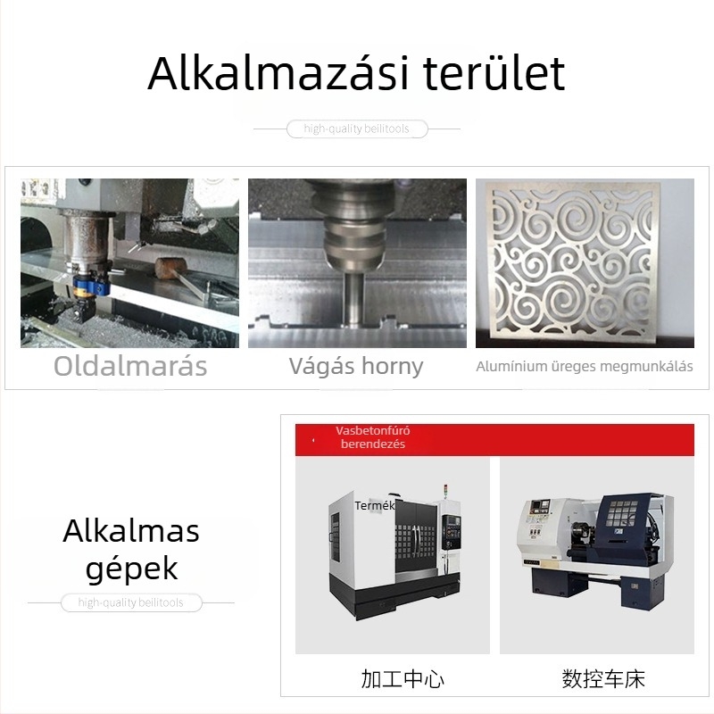Bevonatos volfrámszilárdságú endmill alumíniumhoz, három élű, sík alap, alumíniumötvözet freze