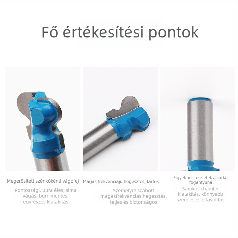 Fát feldolgozó maró – frontális maró, cementált keményfém, kerek fogantyúval, bevont, faipari marók sorozata