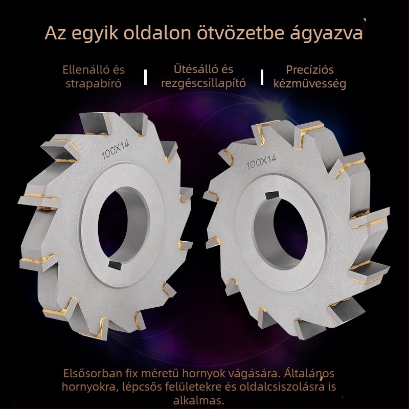 Fémfúrómaró egyenes fogakkal és beültetett ötvözetből, kompatibilis fúrógépekkel, 10 fog