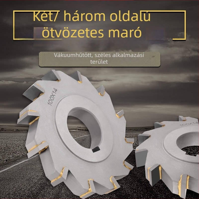 Fémfúrómaró egyenes fogakkal és beültetett ötvözetből, kompatibilis fúrógépekkel, 10 fog