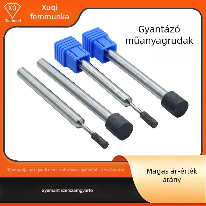Gyémánt‑gyanta belső furat csiszoló szár formákhoz; Anyag: gyanta‑diamant; Modell: Resin Inner Hole Grinding Rod; Alkalmazási terület: belső furatok csiszolása