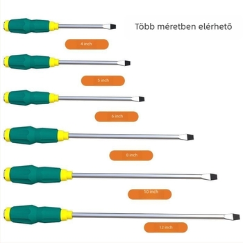 Mágneses Phillips csavarhúzó CR-V acélból, műanyag nyéllel, tömege 0,24 kg
