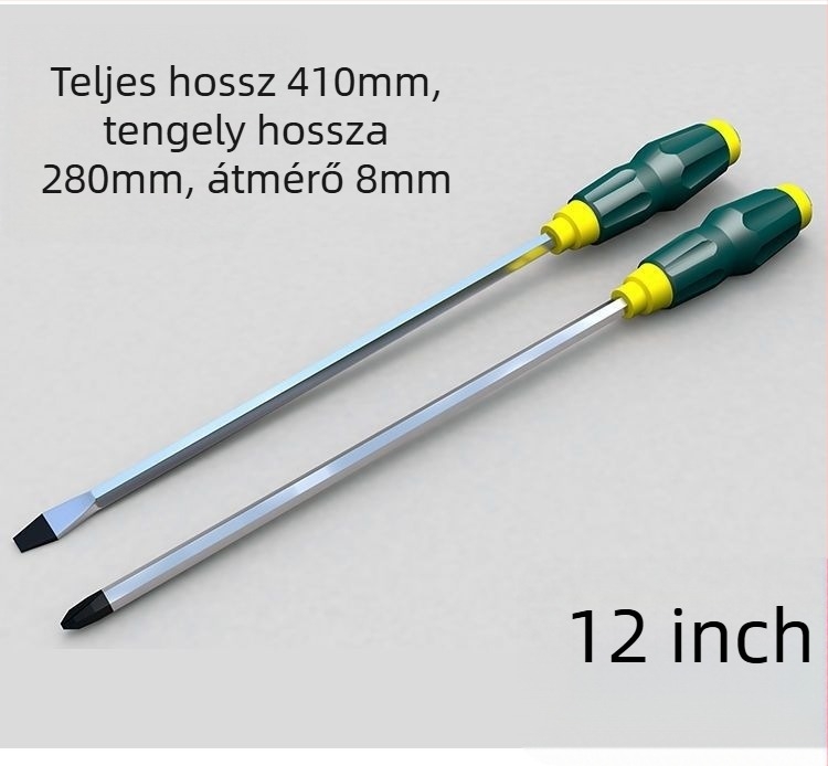 Mágneses Phillips csavarhúzó CR-V acélból, műanyag nyéllel, tömege 0,24 kg