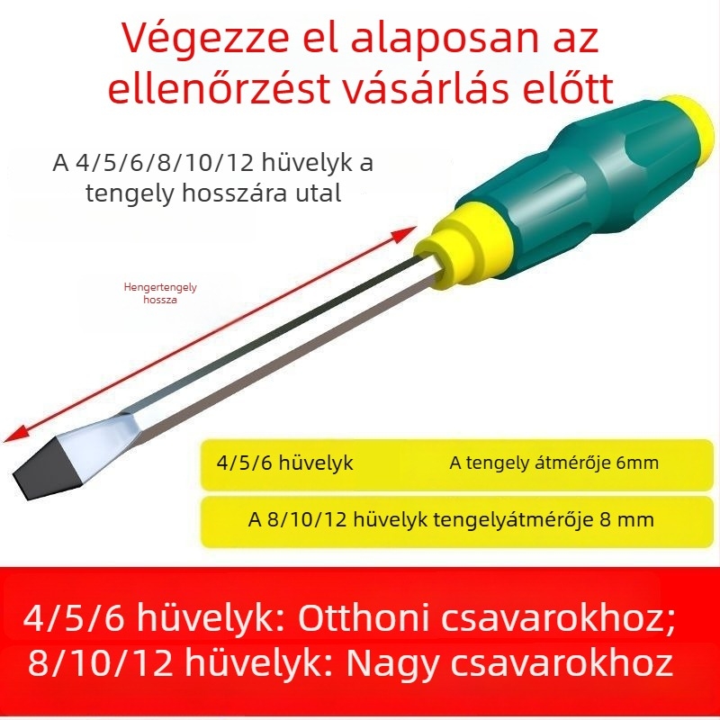 Mágneses Phillips csavarhúzó CR-V acélból, műanyag nyéllel, tömege 0,24 kg