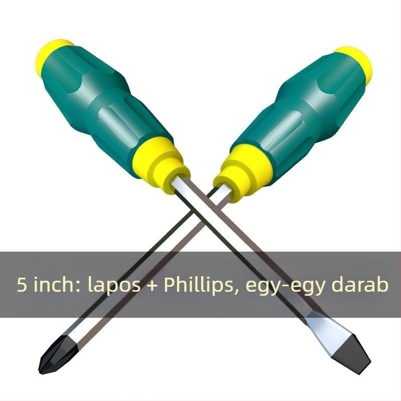 Mágneses Phillips csavarhúzó CR-V acélból, műanyag nyéllel, tömege 0,24 kg