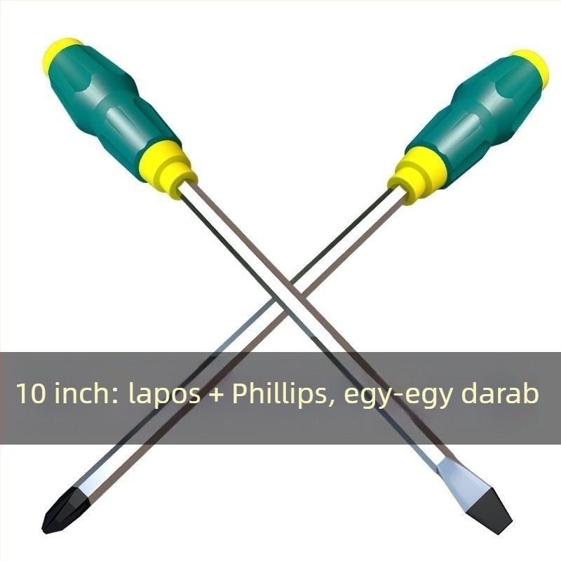 Mágneses Phillips csavarhúzó CR-V acélból, műanyag nyéllel, tömege 0,24 kg