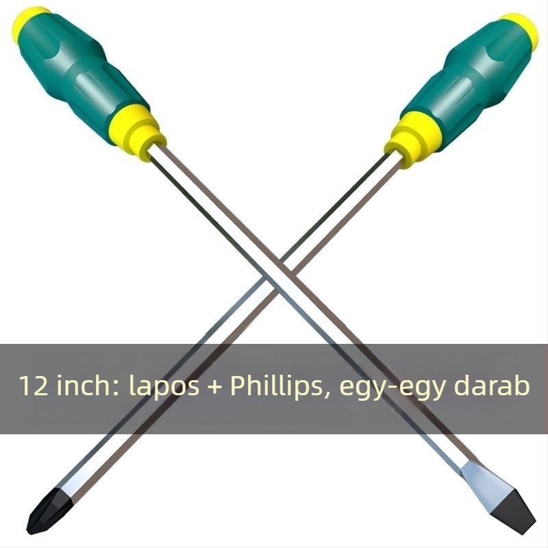 Mágneses Phillips csavarhúzó CR-V acélból, műanyag nyéllel, tömege 0,24 kg