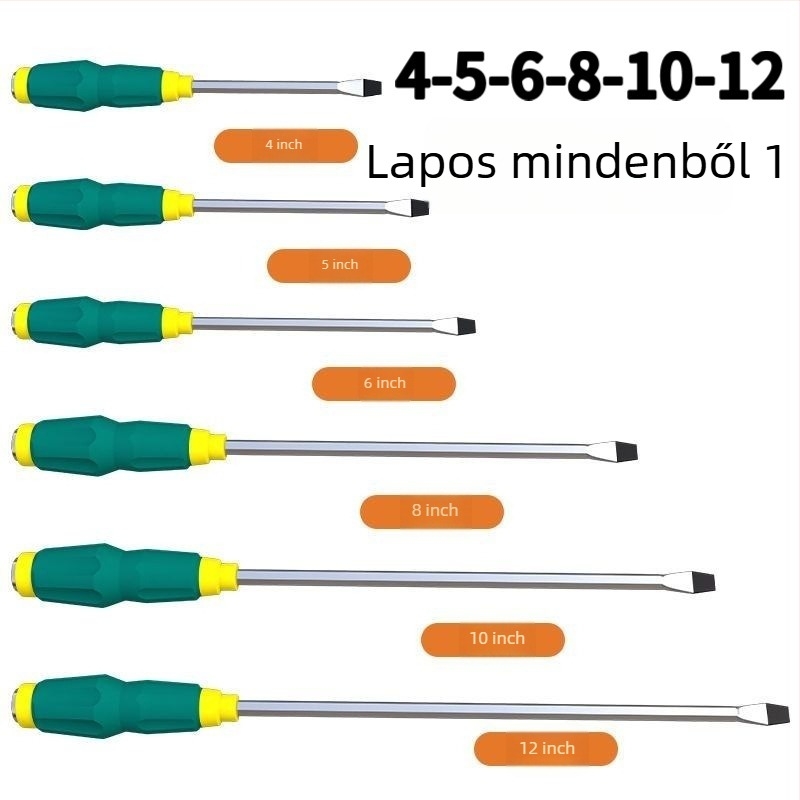 Mágneses Phillips csavarhúzó CR-V acélból, műanyag nyéllel, tömege 0,24 kg