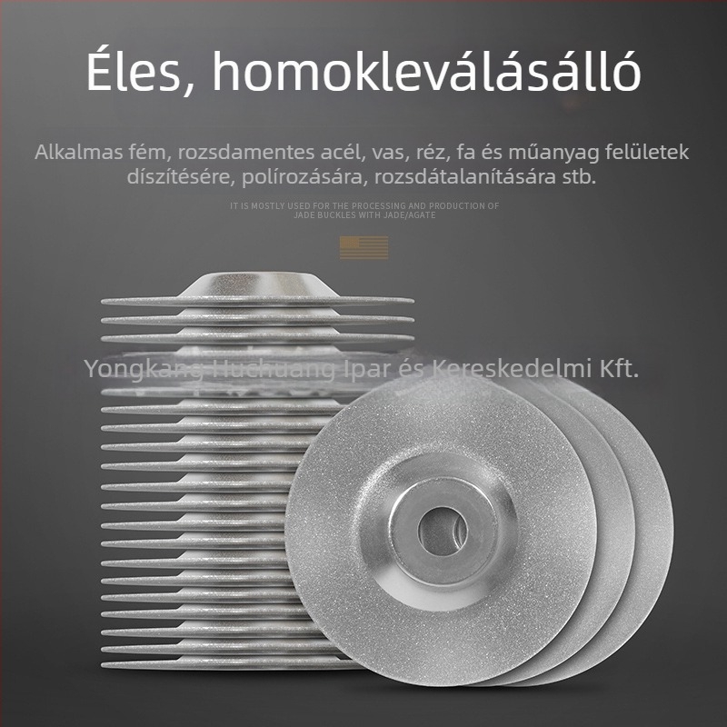 Gyémánt csiszoló korong, granuláció 400–1000, maximális sebesség 20000 ford./perc, alkalmas fém és jade csiszolására és polírozására.